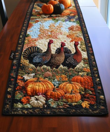 Turkey Trot Quilted Table Runner