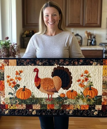 Turkey Trot Quilted Table Runner