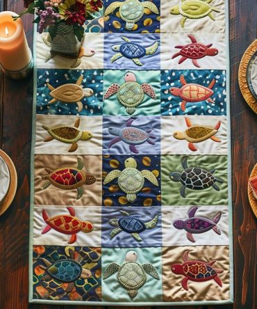 Turle Odyssey Quilted Table Runner