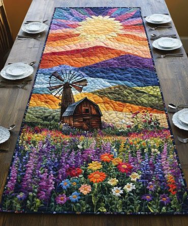 Turning Winds Quilted Table Runner