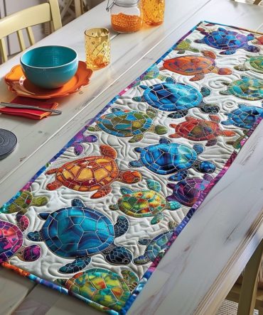 Turtle Fiesta Quilted Table Runner