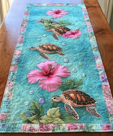Turtle Dream Quilted Table Runner