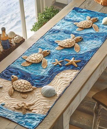 Turtle Escape Quilted Table Runner