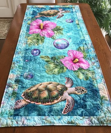 Turtle Journey Quilted Table Runner