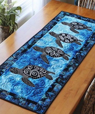 Turtle Life Quilted Table Runner