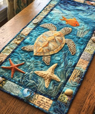Turtle Path Quilted Table Runner