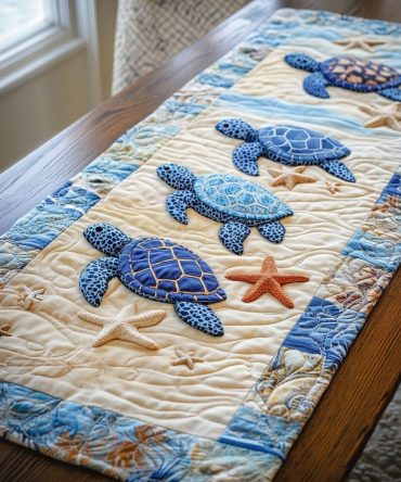 Turtle Retreat Quilted Table Runner