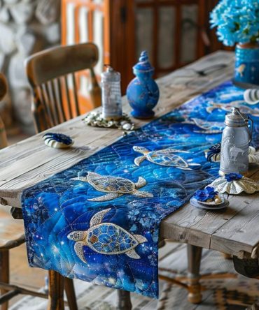 Turtle Treasure Quilted Table Runner
