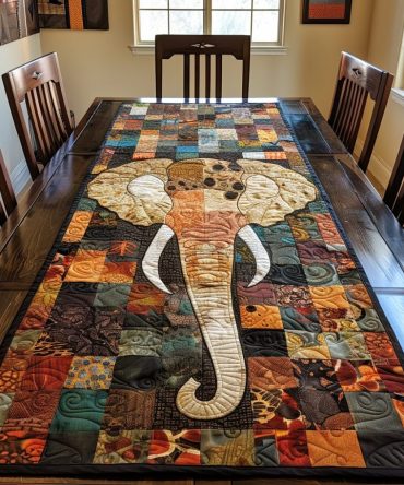 Tusker'S Noble Path Quilted Table Runner