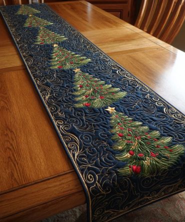 Twilight Christmas Quilted Table Runner