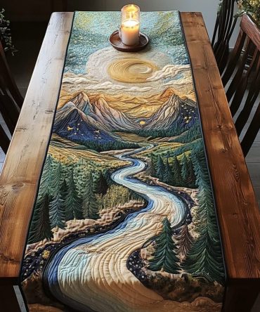 Twilight Flow Quilted Table Runner