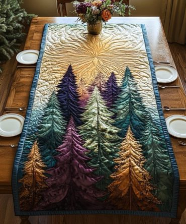 Twilight Pines Quilted Table Runner