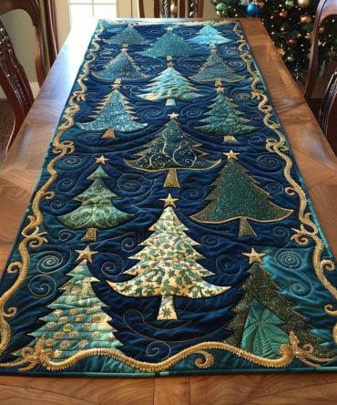 Twilight Pines Quilted Table Runner