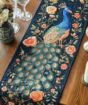 Twilight Plumage Quilted Table Runner