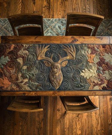 Twilight Stag Quilted Table Runner