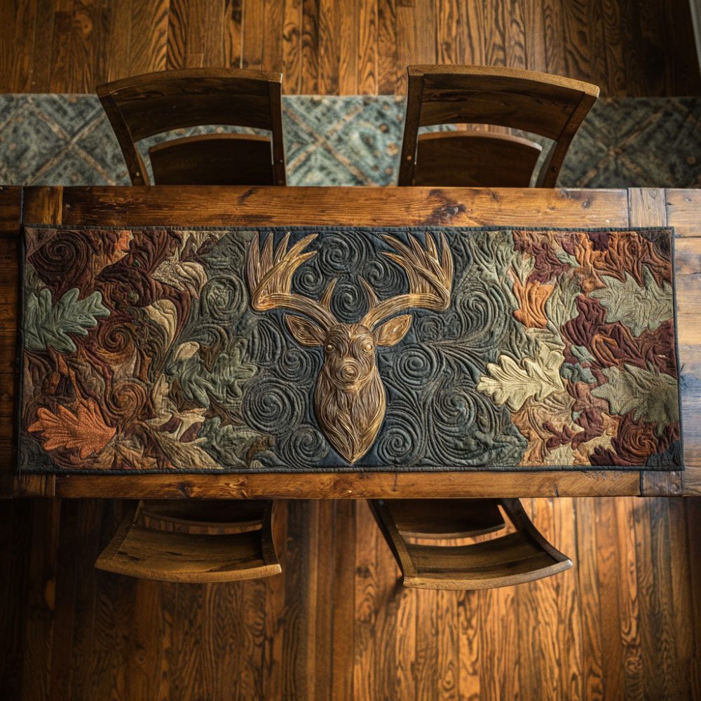 Twilight Stag Quilted Table Runner