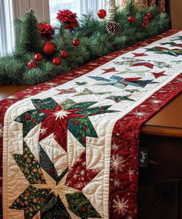 Twinkling Tidings Quilted Table Runner