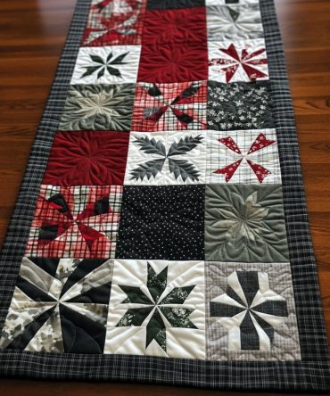 Twinkling Christmas Lights Quilted Table Runner