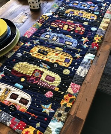 Under The Stars Quilted Table Runner
