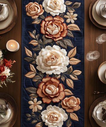 Velvet Petals Quilted Table Runner