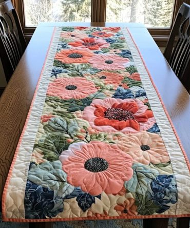 Verdant Bloom Quilted Table Runner