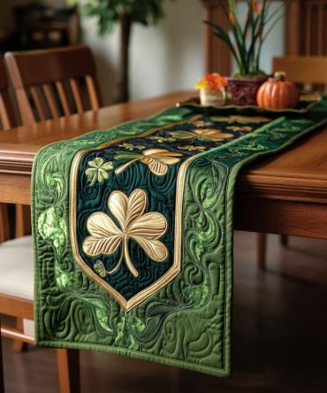 Verdant Luck Trail Quilted Table Runner
