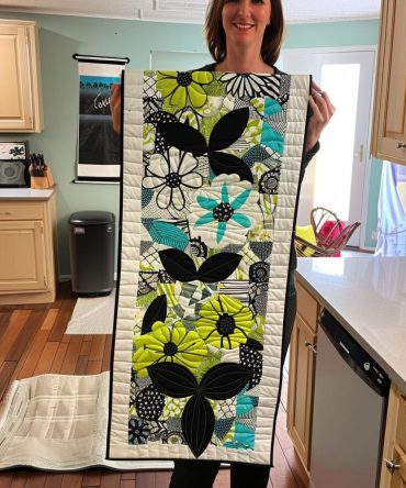 Vibrant Blooms Quilted Table Runner