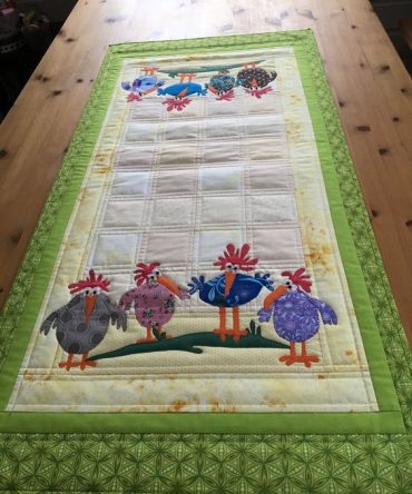 Vibrant Hen Party Quilted Table Runner