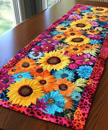 Vibrant Garden Quilted Table Runner