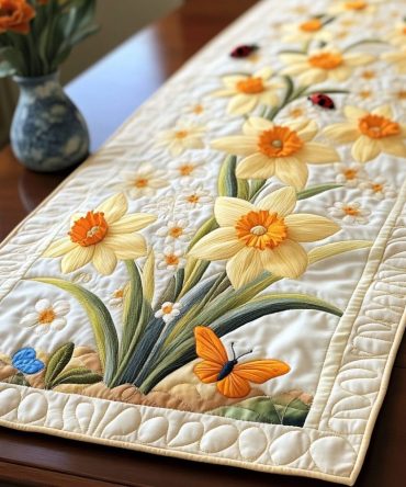 Vibrant Garden Quilted Table Runner