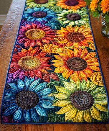 Vibrant Glory Quilted Table Runner