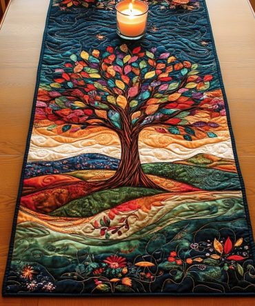 Vibrant Horizon Quilted Table Runner