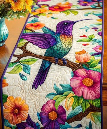 Vibrant Nectar Quilted Table Runner
