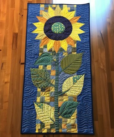 Vibrant Sunflowers Quilted Table Runner