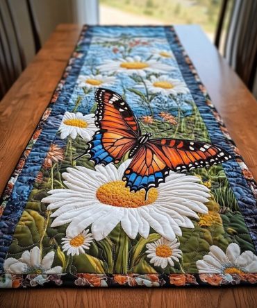 Vibrant Wings Quilted Table Runner