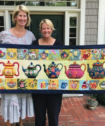 Vintage Teapot Quilted Table Runner
