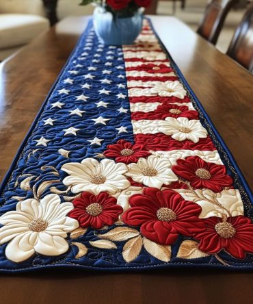 Vintage Bloom Banner Quilted Table Runner