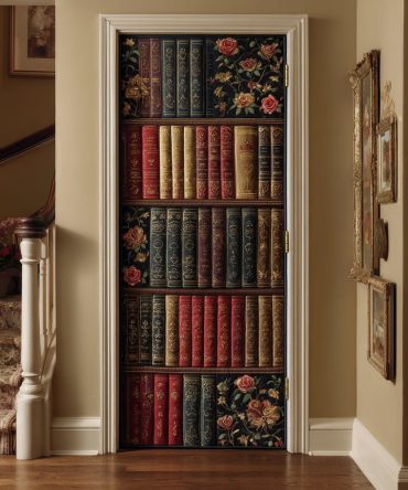 Vintage Library Quilted Door Cover