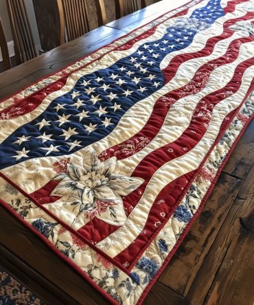 Vintage Patriot Quilted Table Runner