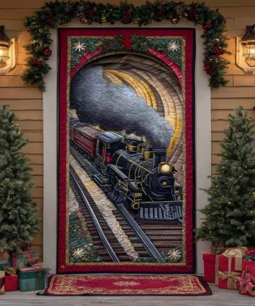 Vintage Raillight Glow Quilted Door Cover