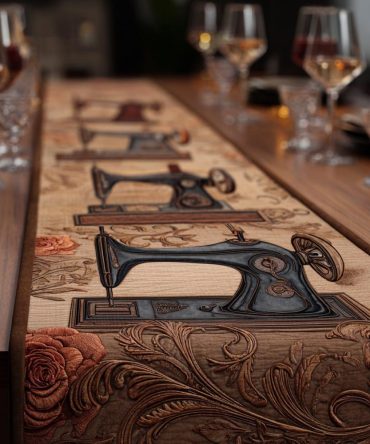 Vintage Thimble Quilted Table Runner