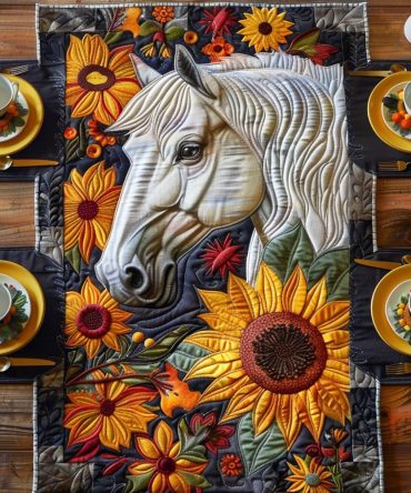 Vivid Horse Quilted Table Runner