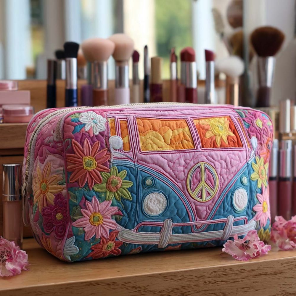 Wanderlust Blooming Quilted Makeup Bag