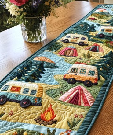 Wanderlust Journey Quilted Table Runner