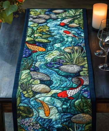 Water Harmony Quilted Table Runner