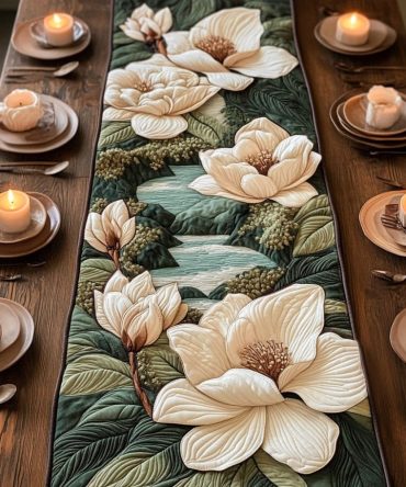 Waterside Floral Quilted Table Runner
