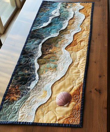 Wave Whisper Quilted Table Runner