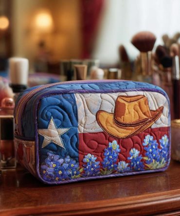 Western Bloom Quilted Makeup Bag
