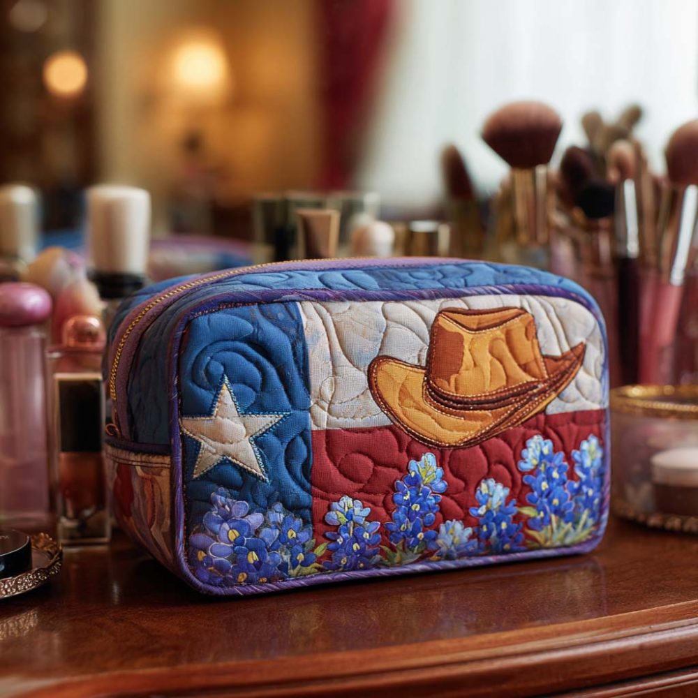 Western Bloom Quilted Makeup Bag