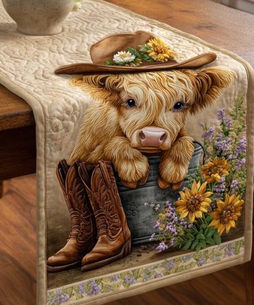 Western Highland Quilted Table Runner